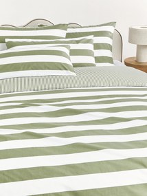 Gestreept katoenen omkeerbaar dekbedovertrek Lorena