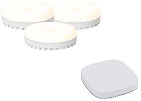 Set van 3 smart GX53 dimbare LED lampen RGB 9W 806LM 2700K-6500K incl. Zigbee Smart Hub