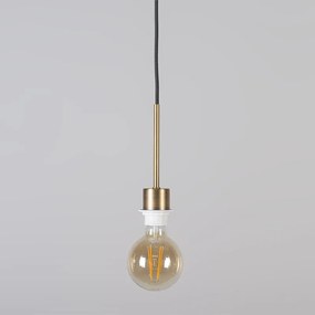 Moderne hanglamp brons met kap 45 cm wit - Combi 1