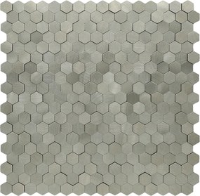 Zelfklevende Mozaïektegels Metaal | Mini Hexagon 3D Zilver | 29,8×30,7 cm | Keuken, Bad &amp; WC