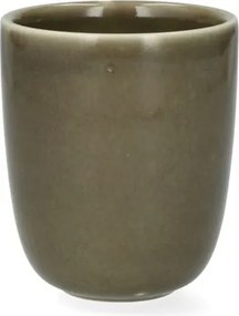 Beker, reactieve glazuur, steengoed, olijfgroen, Ø8 x 9,5 cm