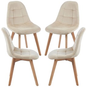 Set 4 Kelen Fluwelen Stoelen