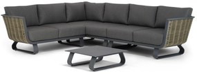 Hoek loungeset 6 personen Aluminium/wicker Grijs  Santika Furniture Santika Tika