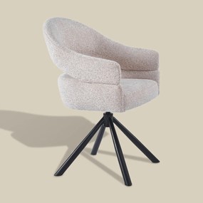 Eetkamerstoel Met Open Rug Beige Zwart