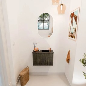 Mondiaz Joya DLux 60cm toiletmeubel shadow met wastafel faye rechts 1 kraangat lava