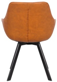 Eetkamerstoel - Ringo - Draaibaar - Lederlook cognac