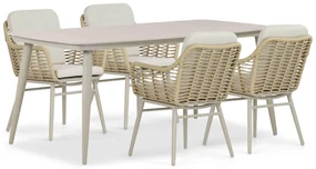 Tuinset 4 personen 180 cm Aluminium/rope Taupe Coco Antoni/Vienna