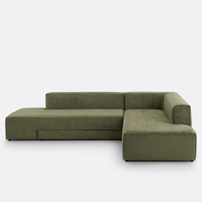 Hoekbank links of rechts, omvormbaar, fluweel met structuur, Ginosa