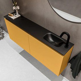 Mondiaz Ture 120cm toiletmeubel ocher met wastafel urban rechts 1 kraangat