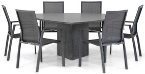 Tuinset 6 personen 170 cm Aluminium/textileen Grijs Lifestyle Garden Furniture Ultimate/Graniet