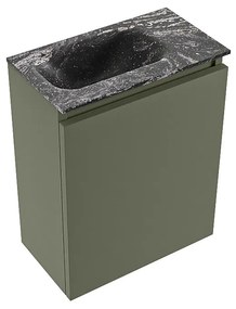 Mondiaz Ture DLux toiletmeubel 40cm army met wastafel lava links zonder kraangat