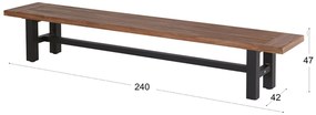 Hartman Yasmani Picknickbank Aluminium/teak Zwart