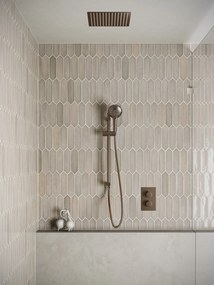 Saniclear Cube inbouw regendouche met inbouw douchekop 30x30cm, glijstang en 2 standen handdouche verouderd messing