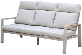 Ripasso 3-zitsbank latte zand aluminium teak