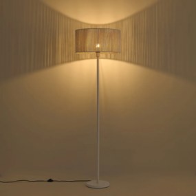 Vloerlamp beige met papieren touw kap 50/50/25 - Simplo