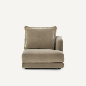 Halve bank rechts, modulair, van stonewashed fluweel, TIBERIO