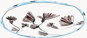 Fine Bone China dinerborden Midnight Flowers, 2-delig