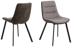 IDA Lichtgrijs Taupe / Bruin Antraciet (stof Basel 34/Preston 96) - MODERNE GESTOFFEERDE STOEL VOOR WOONKAMER/EETKAMER LOFT