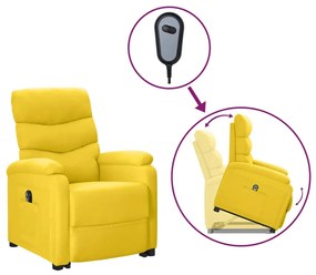 vidaXL Sta-opstoel verstelbaar stof mosterdgeel