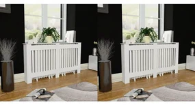 vidaXL Radiatorombouw 2 st 152 cm MDF wit