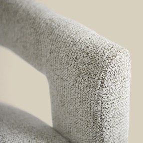 Design Eetkamerstoel Creme Volledig Stof
