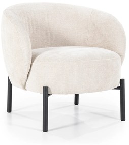 By-Boo Oasis Beige Fauteuil Met Ronde Rugleuning