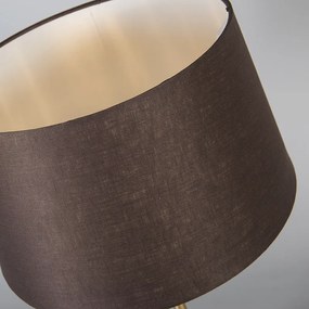 Tafellamp brons met kap bruin 35 cm verstelbaar - Parte Modern E27 rond Binnenverlichting Lamp