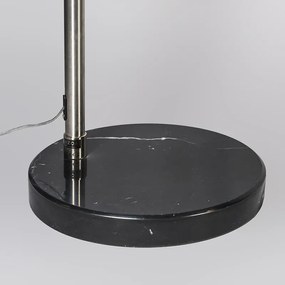 Booglamp staal stoffen kap wit 45 cm - XXL