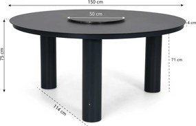 Tuinset 6 personen 150 cm Rope Grijs De Laan Projects