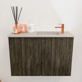 Mondiaz Joya DLux 60cm toiletmeubel shadow met wastafel faye rechts 1 kraangat opalo
