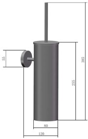Saniclear Iron toilet accessoire set incl toiletborstel, rolhouder en haak verouderd ijzer - gunmetal