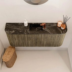 Mondiaz Joya DLux 105cm toiletmeubel ronding links/rechts dusk met wastafel faye midden 1 kraangat lava