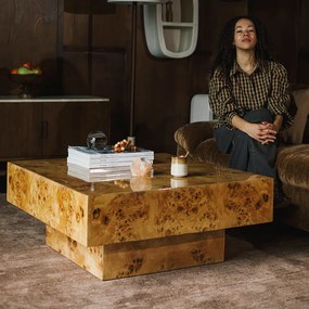 Dutchbone Quinn Vierkante Salontafel Naturel - 90 X 90cm.