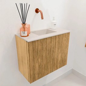 Mondiaz Joya DLux 50cm toiletmeubel oak met wastafel faye midden zonder kraangat meli