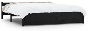 vidaXL Bedframe massief hout zwart 140x190 cm