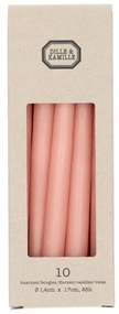 Kaarsjes smal, roze, 17 cm, 10 stuks