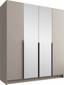 Kledingkast Closico 191, Zwart, Kasjmier, 215x200x58cm, 176 kg, Kledingkast deuren: Met scharnieren