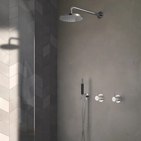 Hotbath Cobber IBS21BL inbouwdouche met 3s handdouche, 15cm plafondbuis en 30cm hoofddouche zwart mat