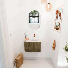 Mondiaz Joya DLux 60cm toiletmeubel ronding links dusk met wastafel faye rechts zonder kraangat meli