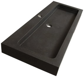 Sanituba Black Spirit wastafel basalt met kraangat 120cm