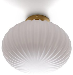 Plafondlamp in messing en opaline glas, Amia