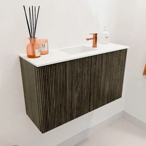 Mondiaz Joya 70cm toiletmeubel shadow met wastafel faye midden 1 kraangat talc