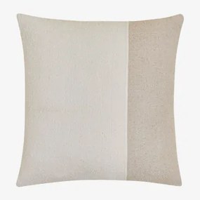 Vierkant Katoenen Kussen (45x45 Cm) Louisa Wit - Beige – Linnen - Sklum