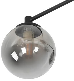 Moderne plafondlamp zwart 8-lichts met smoke glas - Athens Modern, Art Deco G9 rond Binnenverlichting Lamp