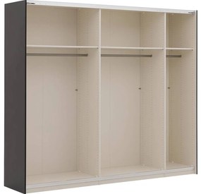 Goossens Kledingkast Easy Storage Sdk, 253 cm breed, 220 cm hoog, 1x 3 paneel glas schuifdeur li en 1x 3 paneel spiegel schuifdeur re