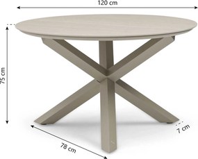 Tuinset 4 personen 120 cm Rope Zand/Beige Lifestyle Garden Furniture Tivoli/Xento