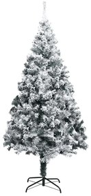 vidaXL Kunstkerstboom met sneeuw PVC 400 cm groen