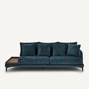 Halve bank met tafelblad, van gemengd fluweel, MODERNISTE