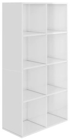 vidaXL Boekenkast/dressoir 66x30x130 cm bewerkt hout hoogglans wit