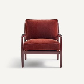 Fluwelen fauteuil met gelakt frame, Dilma